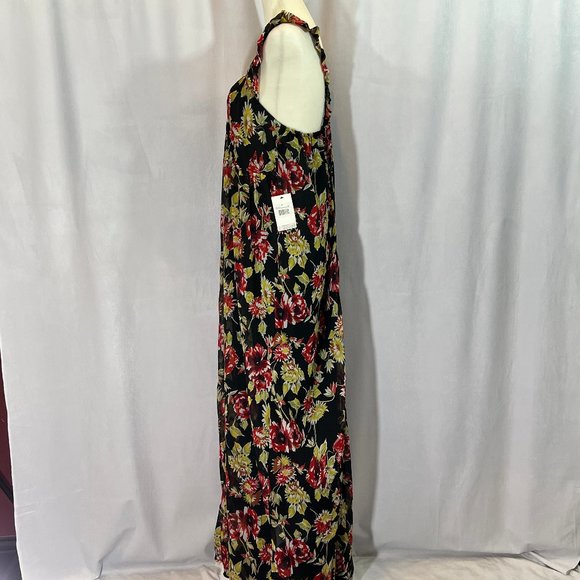 NWT Volcom Black Red Floral Maxi Dress Size Small - Picture 4 of 11